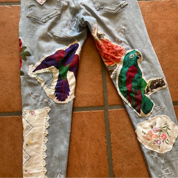 Zara Upcycled Patched Destroyed denim, jeans, - Picture 9 of 15